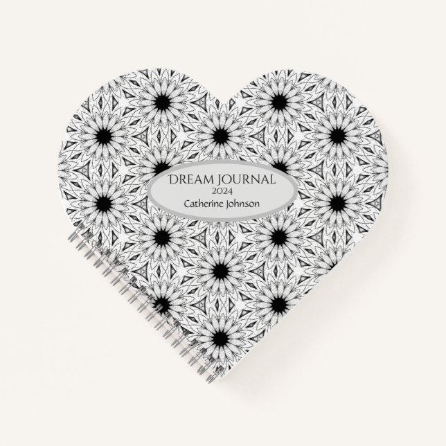 Mittenförmiges Schwarz-Weiß-Notebook Notizbuch (Vorderseite)