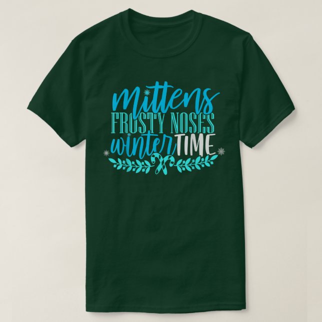 Mittens Frosty Noses Winter Time Snow Flake Candy T-Shirt (Design vorne)