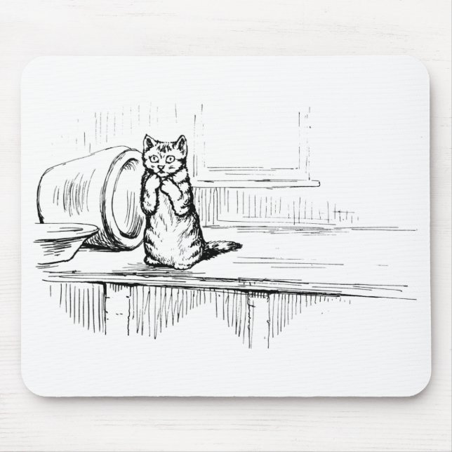Mittens the Kitten (Scaredy Cat) (Beatrix Potter) Mousepad (Vorne)