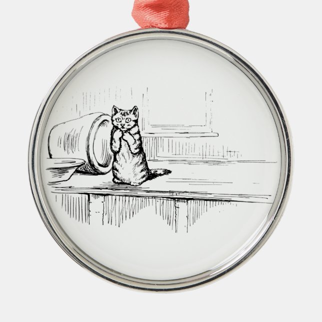Mittens the Kitten (Scaredy Cat) (Beatrix Potter) Ornament Aus Metall (Vorne)