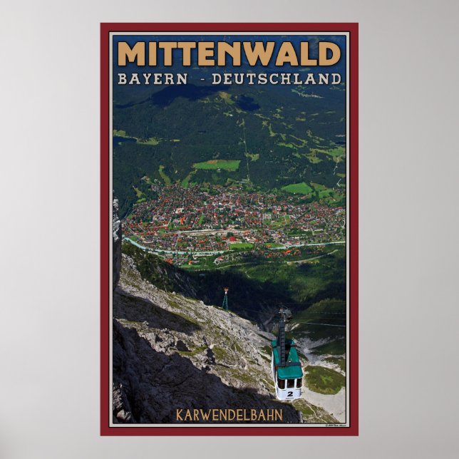 Mittenwald und Karwendelbahn Poster (Vorne)