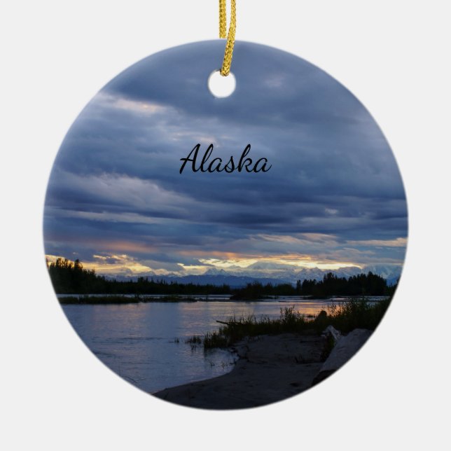 Mitternacht Alaska Sunset Ornament Souvenir (Vorne)