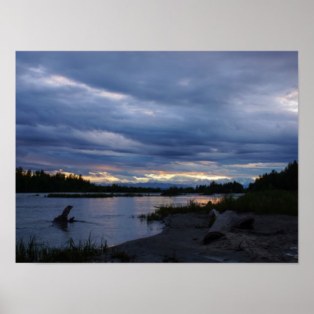 Mitternacht Alaska Sunset Poster (Vorne)