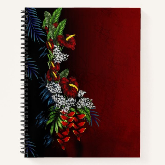 Mitternacht Aloha Tall Notebook Notizbuch (Vorderseite)