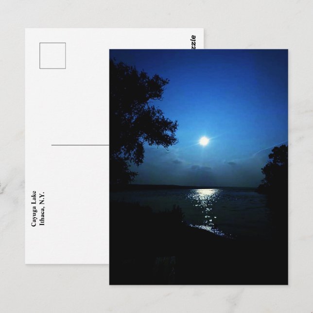 MITTERNACHT AM SEE POSTKARTE (Vorne/Hinten)