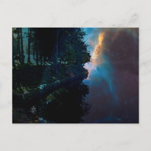 Mitternacht am See Postkarte