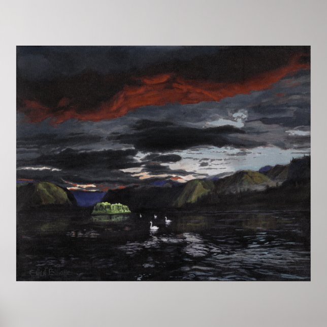 Mitternacht am Yukon River: Print Poster (Vorne)