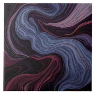 Mitternacht Amethyst Marmor Wirbel Lila Blau Fluid Fliese