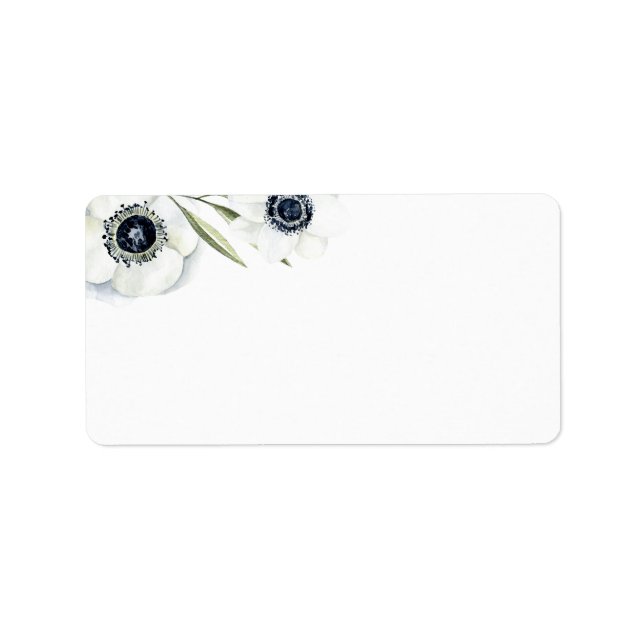 Mitternacht Anemone | Floral Wedding Blank Address Adressaufkleber (Vorne)