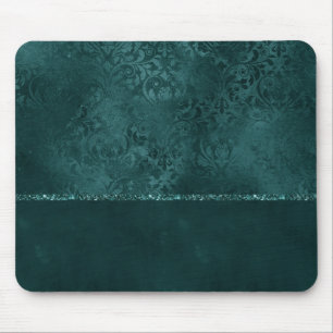 Mitternacht Aquamarin Romance   Dunkler Satiny Gru Mousepad