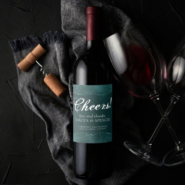 Mitternacht Aquamarin Romance | Satiny Grunge Dama Weinetikett (Von Creator hochgeladen)