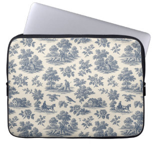 Mitternacht auf der Wiese - Blue Toile Laptop-Sieb Laptopschutzhülle