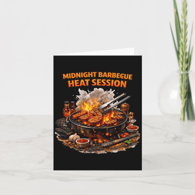 Mitternacht-Barbecue-Hitze-Session-Grill-Design Karte (Vorderseite)