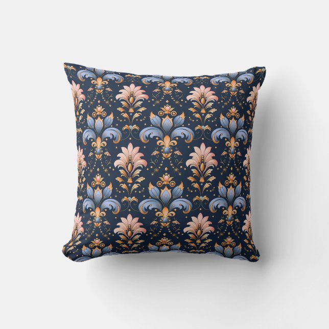 Mitternacht Barock Bloom Princesscore Kissen (Vorderseite)