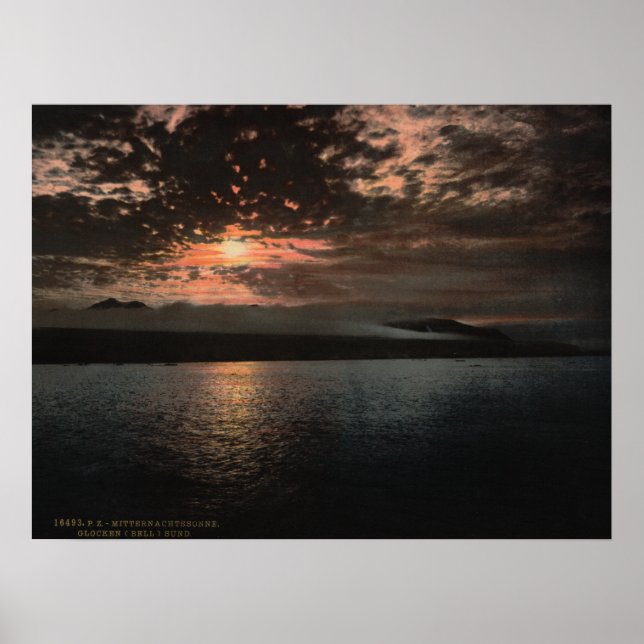 Mitternacht, Bell Sound, Norwegen Poster (Vorne)