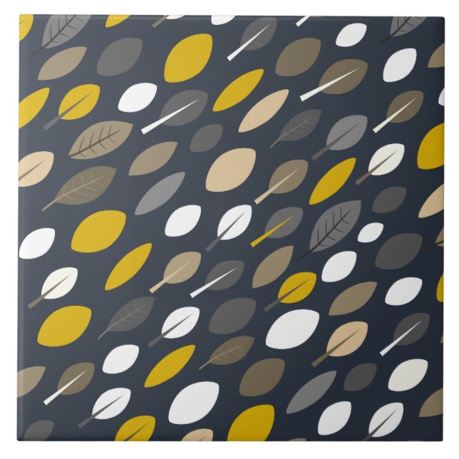 Mitternacht-Blätter Fliese (Vorderseite)