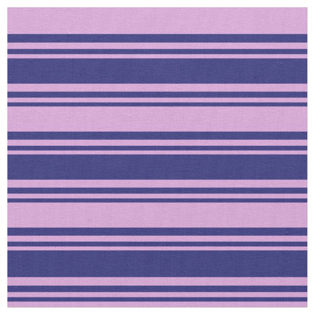 Mitternacht Blau und Plum Lines Muster Stoff (Nahaufnahme)