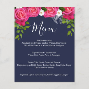 Mitternacht Blau und Rosa Hochzeit - Menü