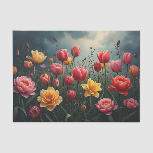 Mitternacht Bloom Decoupage Paper | Dark Garden Seidenpapier (Vorderseite)