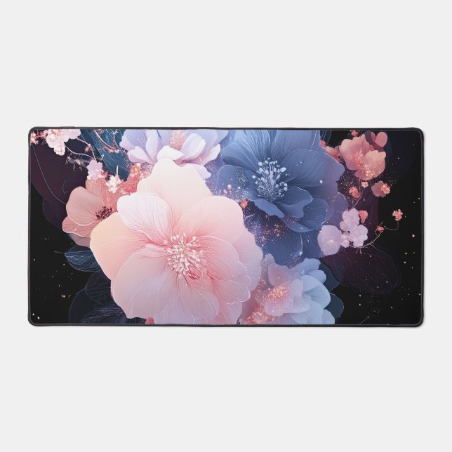 Mitternacht Bloom Schreibtischunterlage (Vorderseite)