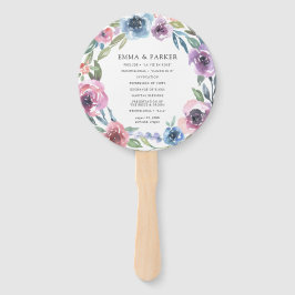 Mitternacht Blooms | Personalisiertes Hochzeitspro Fächer