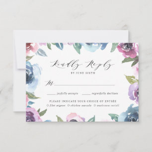 Mitternacht Blooms RSVP Card mit Wahlmöglichkeit