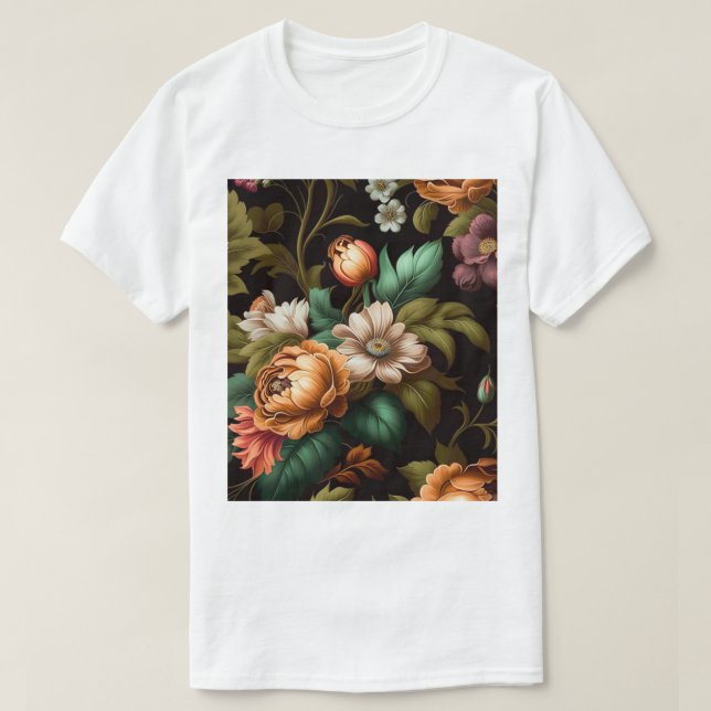Mitternacht-Blossom-Ästhetik T-Shirt (Design vorne)