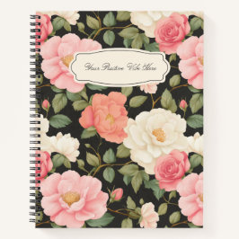 Mitternacht Blossom Journal Vintage Rose Notizbuch