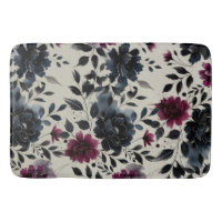 Mitternacht Blue Burgundy Inky Floral Almond Beige
