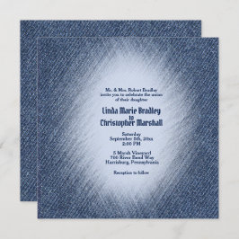 Mitternacht Blue Denim Wedding Einladung