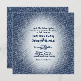 Mitternacht Blue Denim Wedding Einladung