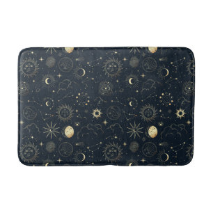 Mitternacht Blue Gold Star Konstellation Muster Badematte