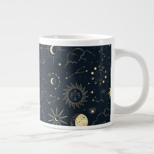 Mitternacht Blue Gold Star Konstellation Muster Jumbo-Tasse