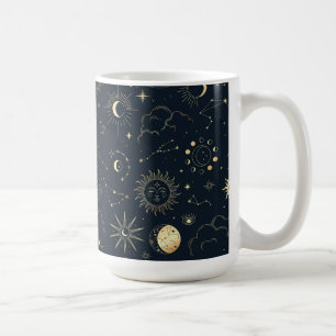 Mitternacht Blue Gold Star Konstellation Muster Kaffeetasse