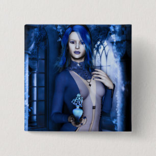Mitternacht Blue Goth Witze Fantasy Button