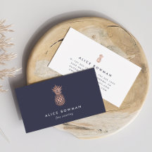 Mitternacht Blue & Imitate Rose Gold Ananas