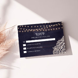 Mitternacht Blue Rustic Elegance RSVP Card Dankeskarte