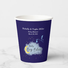 Mitternacht Blue Starlit Baby Boy Bliss: Stork Pappbecher