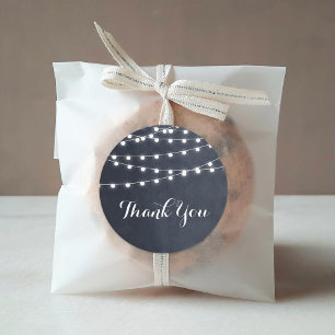 Mitternacht Blue String Lights Danke Sticker