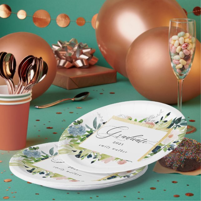 Mitternacht Blush Blues Abschluss Pappteller