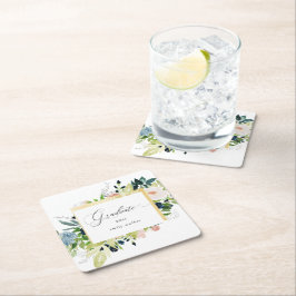 Mitternacht Blush Blues Abschluss Rechteckiger Pappuntersetzer