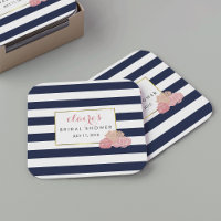 Mitternacht-Blush Peony Brautparty Untersetzer