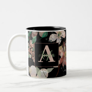 Mitternacht Boho Watercolor Botanicals Zweifarbige Tasse