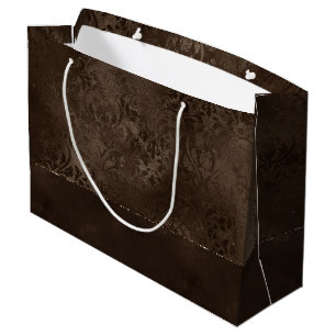 Mitternacht Bronze Romance Satiny Grunge Damask Große Geschenktüte