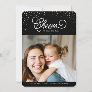 Mitternacht-Cheers-Fotokarte Feiertagskarte