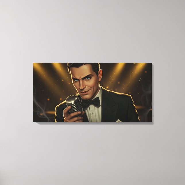 Mitternacht Crooner gestresste Canvas Print Leinwanddruck (Vorderseite)