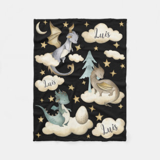Mitternacht Dragon Dreams Baby Blanket Fleecedecke