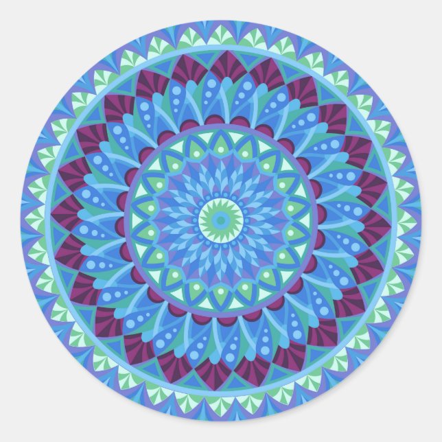 Mitternacht Dreams Mandala Runder Aufkleber (Vorderseite)