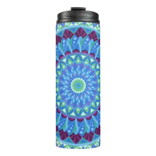 Mitternacht Dreams Mandala Thermosbecher (Vorderseite)