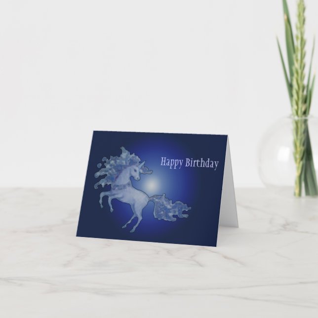 Mitternacht Einhorn - Maßgeschneidert Karte (Vorderseite)